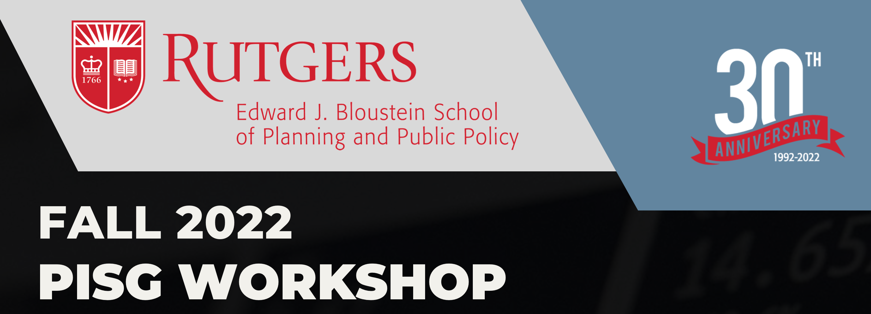 Bloustein School - Fall 2022 PISG Workshop